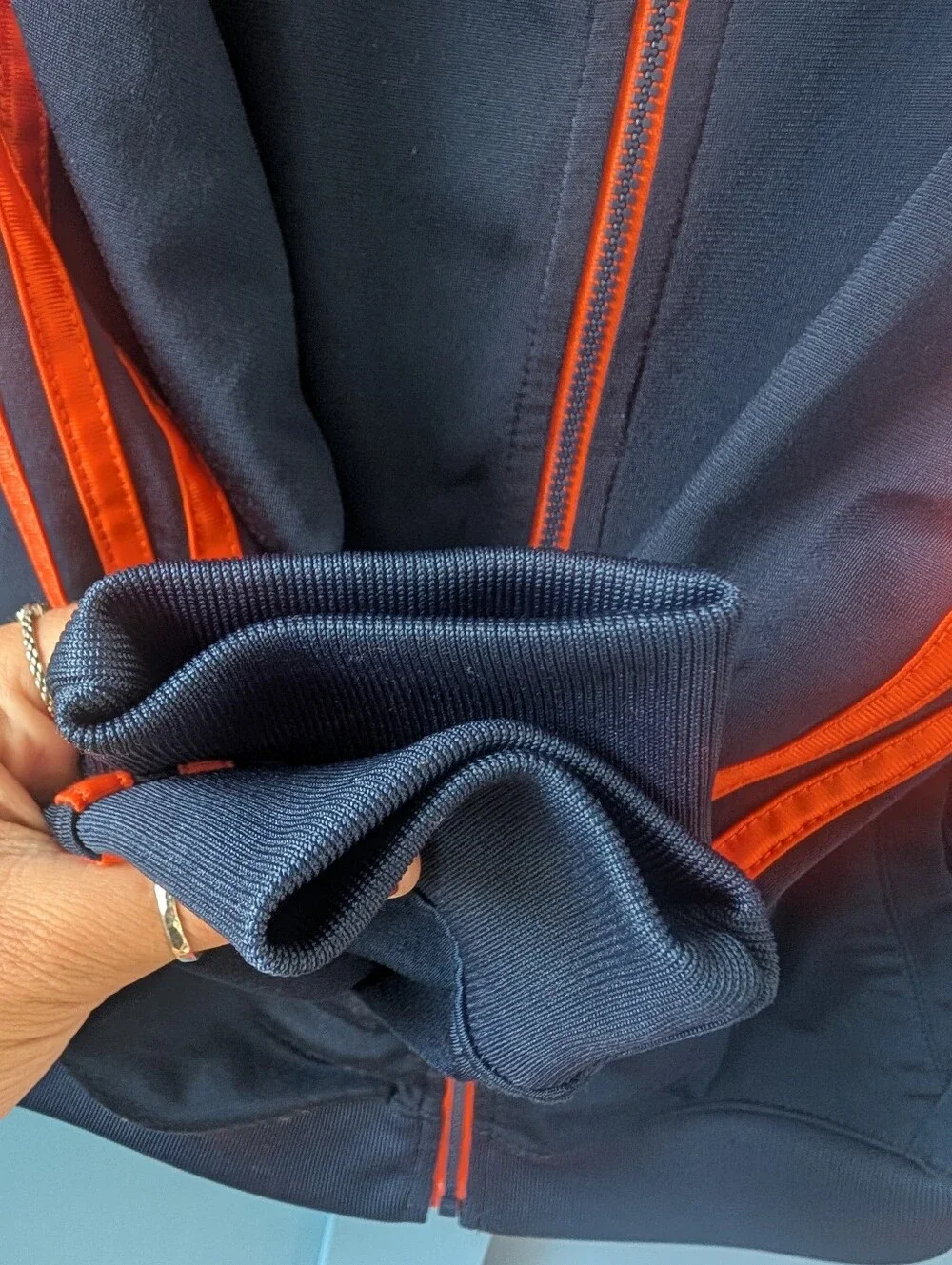 adidas Kids Navy & Orange Zip-Up Track Jacket